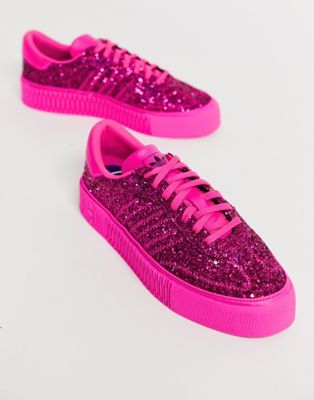 adidas pink glitter