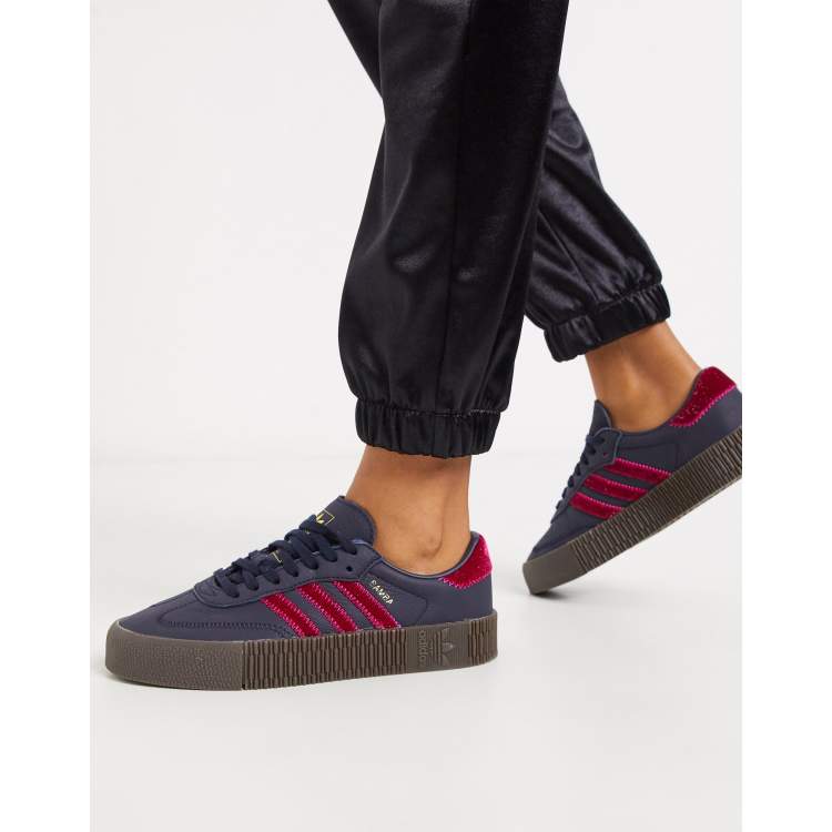 Adidas sambarose hot sale black suede