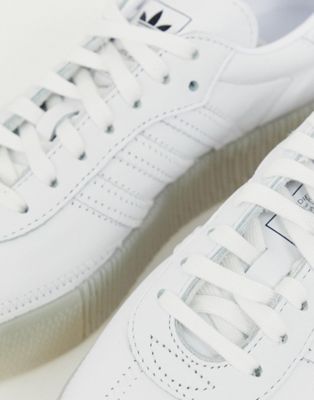 adidas originals samba rose sneakers in triple white