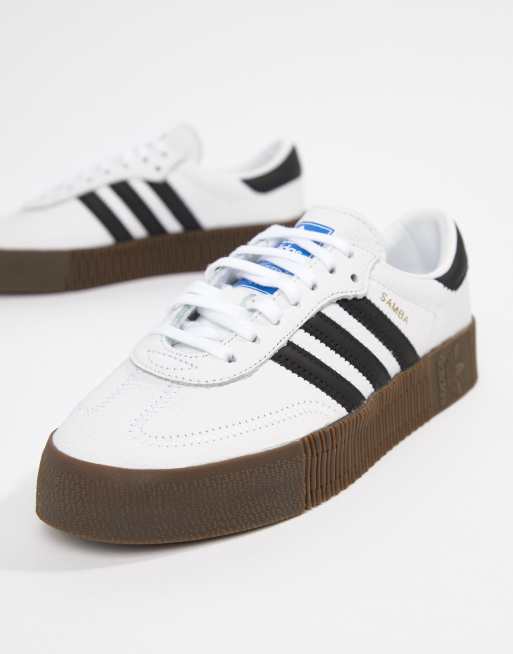 adidas Originals Samba Rose sneakers In White With Dark Gum Sole