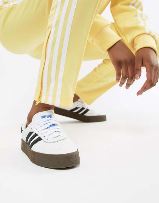 adidas Originals Samba Rose sneakers In White With Dark Gum Sole