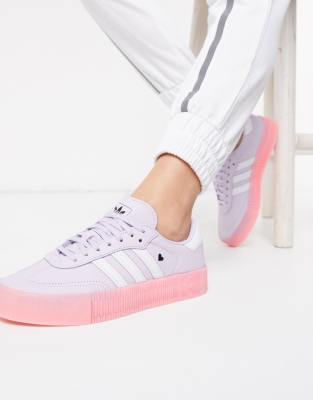 adidas Originals - Samba Rose - Sneakers met hartje in lila en roze-Paars