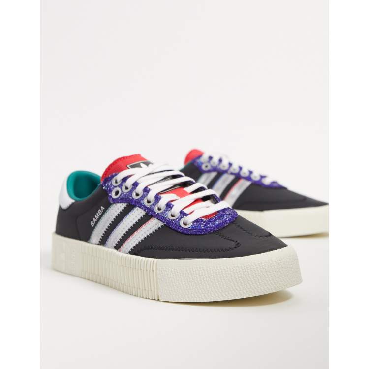 adidas Originals - Samba Rose - Sneakers met lovertjes in zwart en zilver |  ASOS