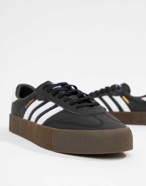 Adidas originals samba shop rose trainers in black