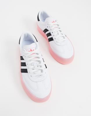 adidas originals samba rose trainers with heart detail in lilac and pink