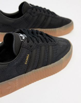adidas originals samba black and gum sole trainers
