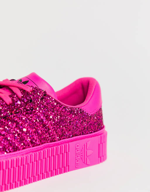 Glitter best sale pink adidas