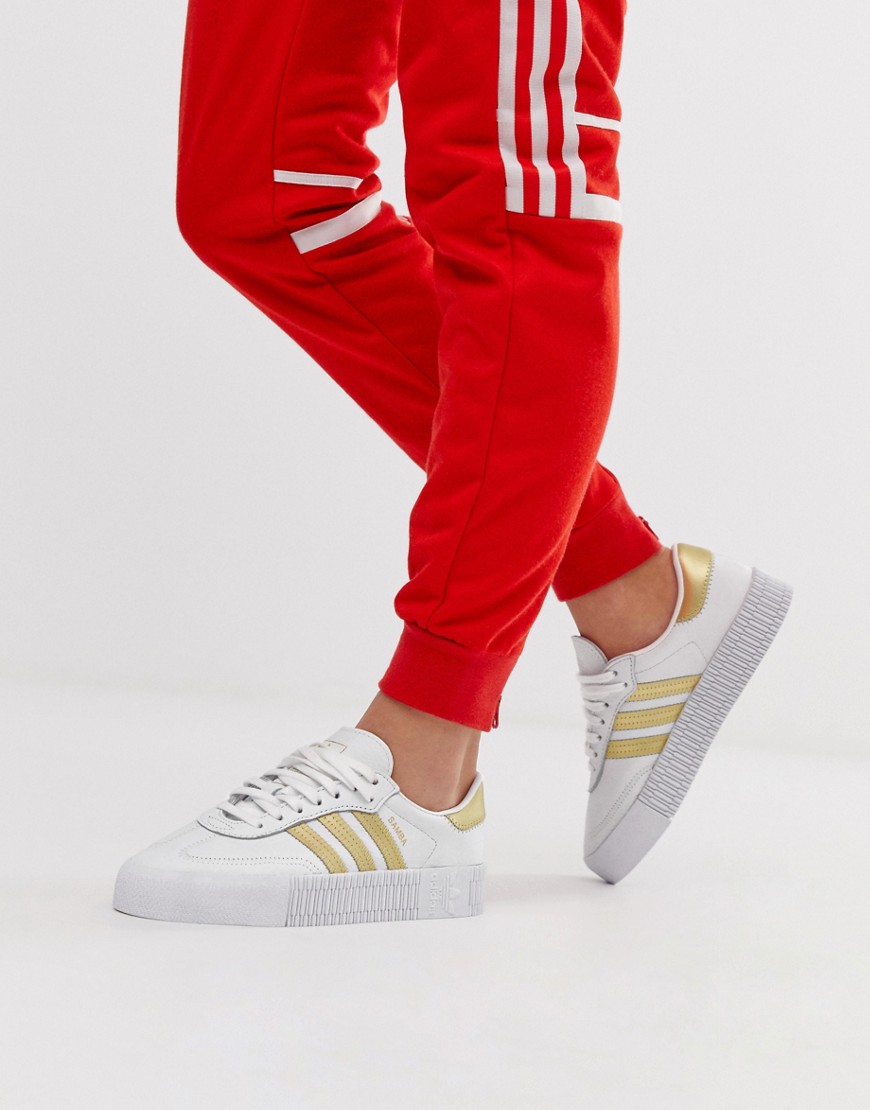Adidas Originals Samba Rose trainers in white and gold