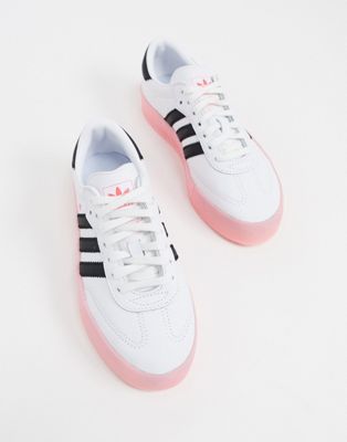 adidas originals samba rose trainers with heart detail in white