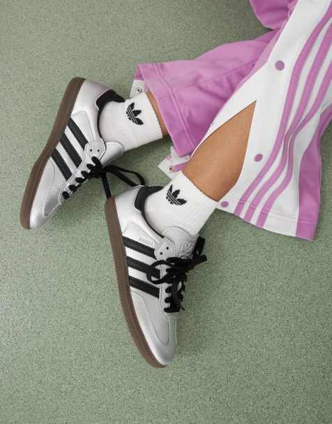 adidas Originals - Samba - Sneakers argento metallizzato e nere - view 1