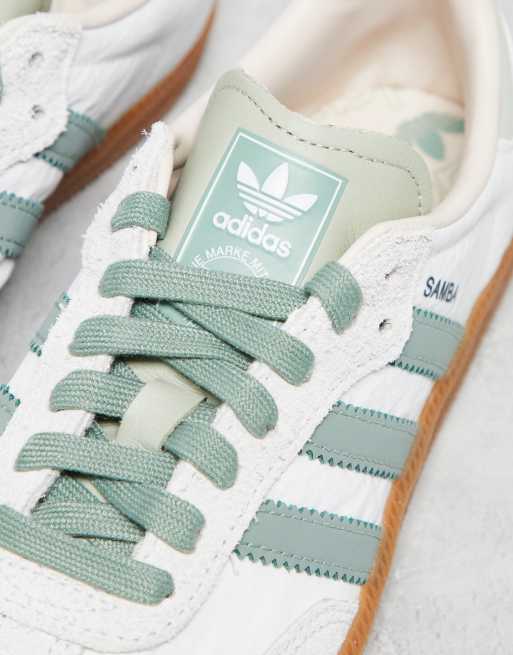 adidas Originals Samba Sneakers bianche e verdi ASOS