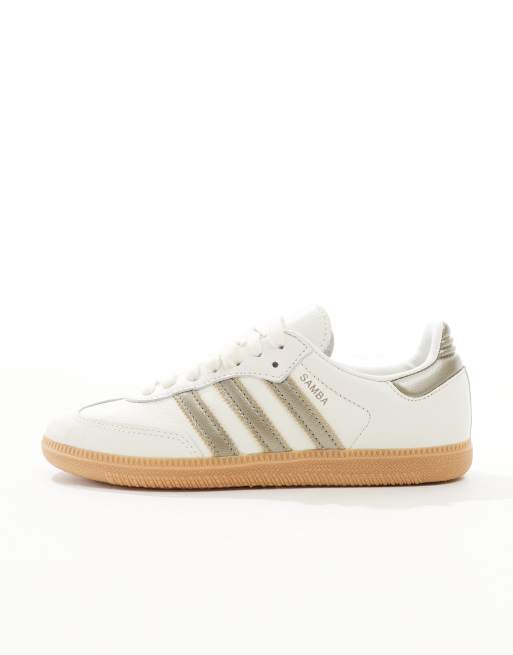 adidas Originals Samba Sneakers bianco sporco e oro