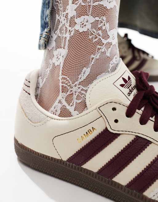 adidas Originals Samba Sneakers color crema e rosso granata ASOS