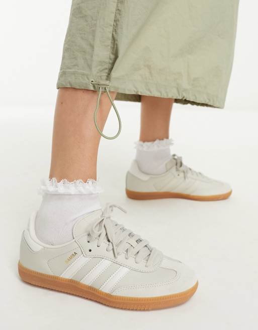 Adidas samba beige white sale