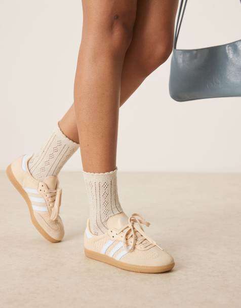 adidas Originals samba sneakers in beige and blue - view 1