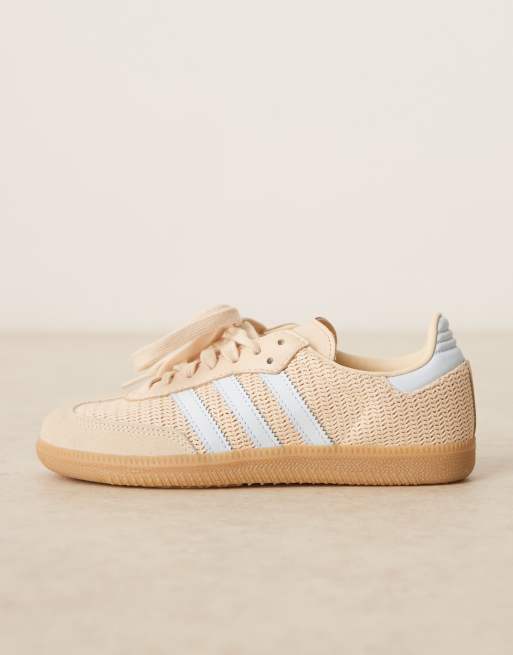 adidas Originals samba sneakers in beige and blue