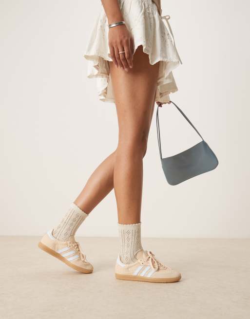 adidas Originals samba sneakers in beige and blue
