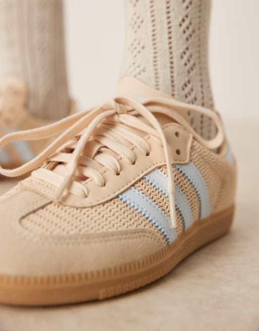 adidas Originals samba sneakers in beige and blue