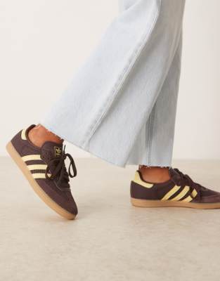 кроссовки adidas Originals samba бордового и желтого цветов