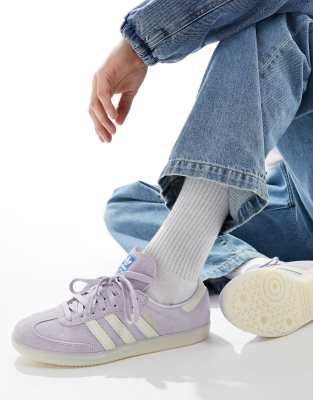 Adidas Originals Samba Sneakers In Chalk And Lilac-purple