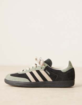adidas gazelle silver green womens Samba OG Grade School Lifestyle Shoes (Dark Green/Beige) main image 0