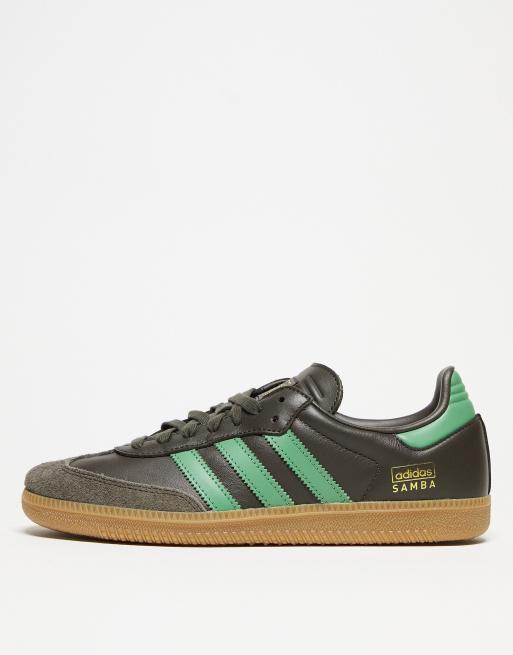 adidas Originals Samba sneakers in dark olive and green