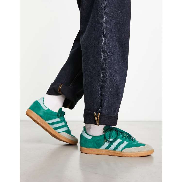 adidas Originals Samba sneakers in green and white