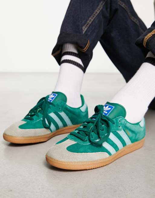 adidas Originals Samba sneakers in green and white