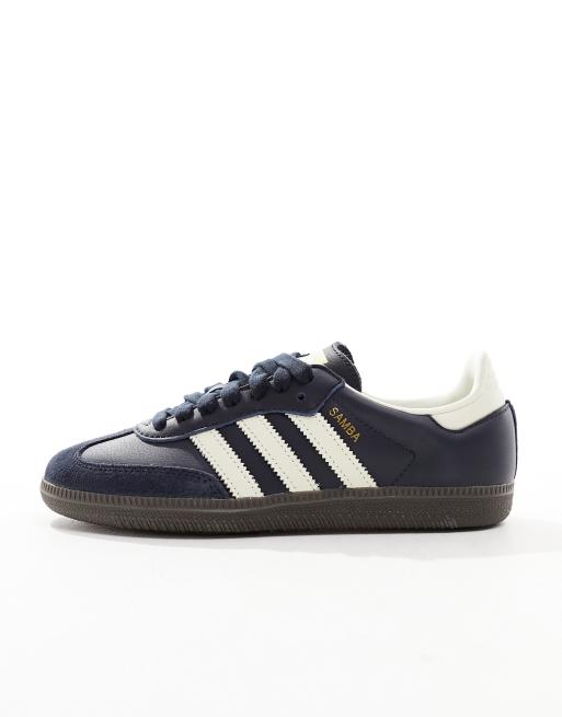 adidas Originals Samba sneakers in navy and white