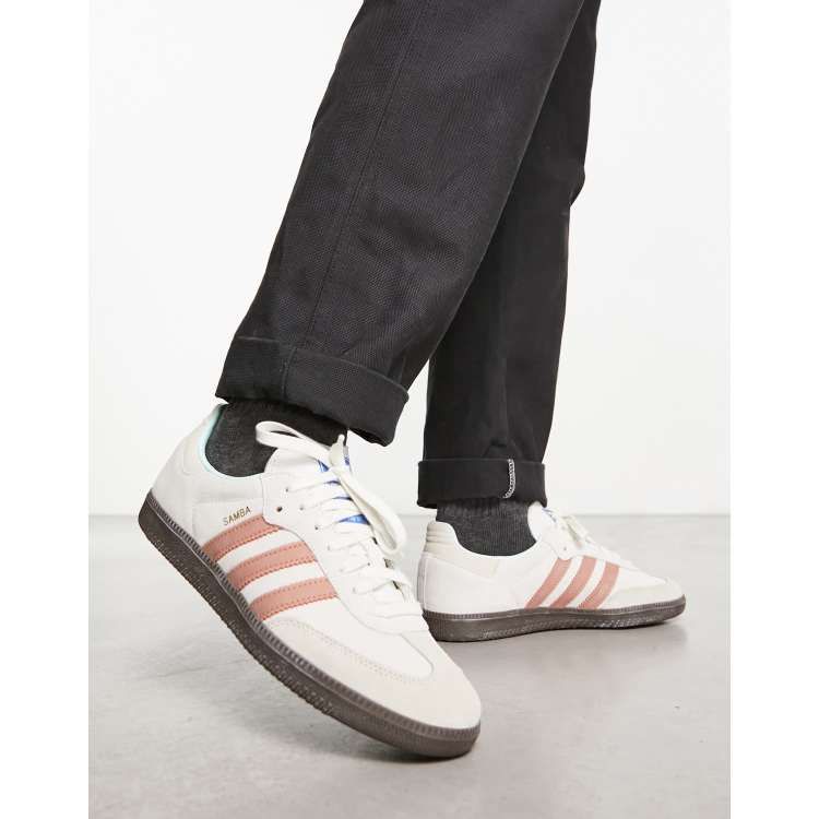 adidas Originals Samba sneakers in off-white and brown