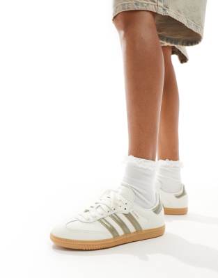 adidas Originals Samba sneakers in off white and gold