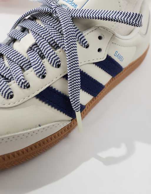 adidas Originals Samba sneakers in off white and navy