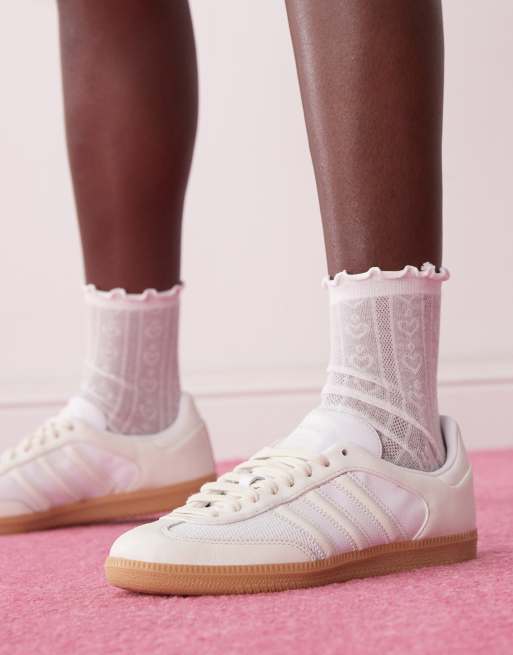 adidas Originals samba sneakers in white and cream