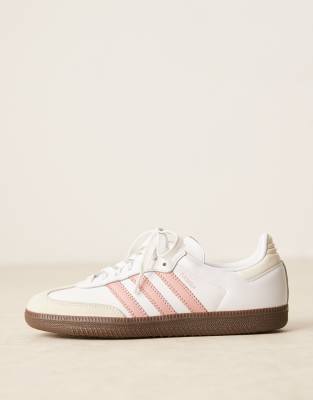 adidas Originals samba sneakers in white and peach