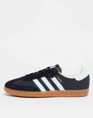 adidas Originals Samba trainers in charcoal grey and blue