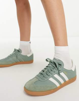 adidas Originals Samba trainers in silver green