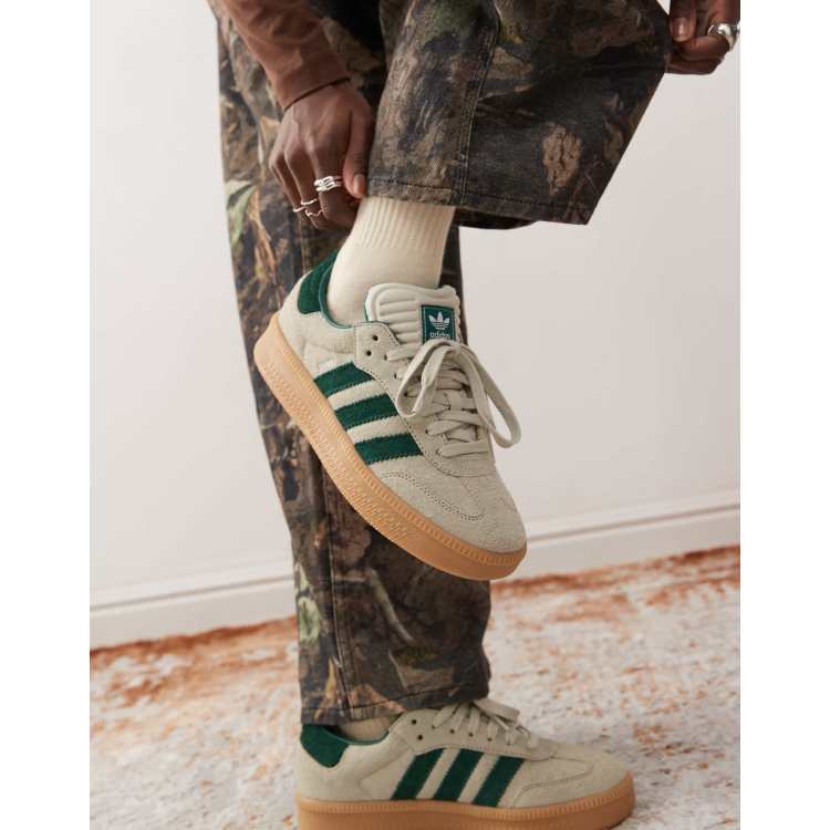 adidas Originals Samba XLG sneakers in cream and green | ASOS