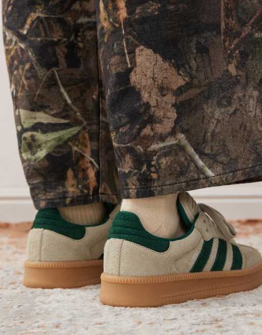 adidas Originals Samba XLG sneakers in cream and green