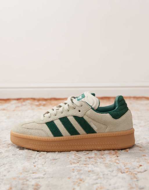 adidas Originals Samba XLG sneakers in cream and green