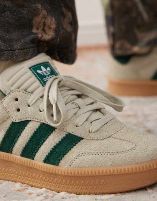adidas Originals Samba XLG trainers in cream and green