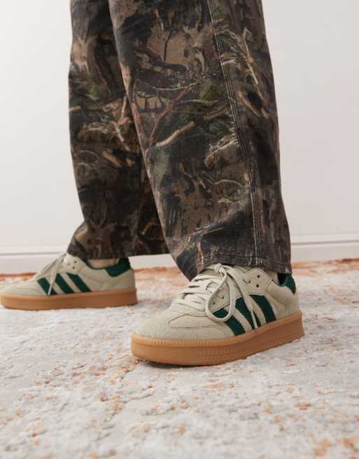 adidas Originals Samba XLG trainers in cream and green