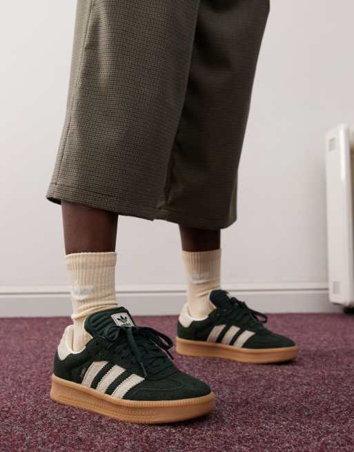 adidas Originals Samba XLG trainers in dark green and white