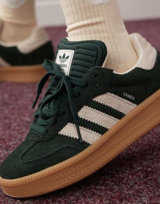 adidas Originals Samba XLG trainers in dark green and white