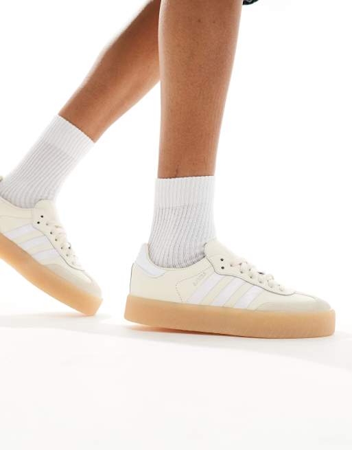 adidas Originals - Sambae - Baskets avec semelle en caoutchouc - Beige/blanc