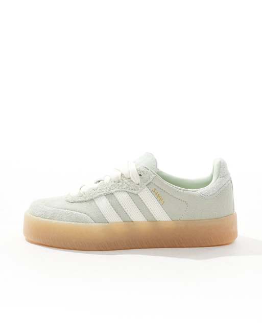 adidas Originals Sambae in green and off white ASOS