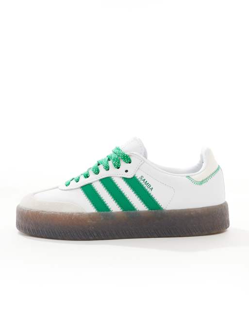 adidas Originals Sambae Sneaker in WeiB und Grun ASOS