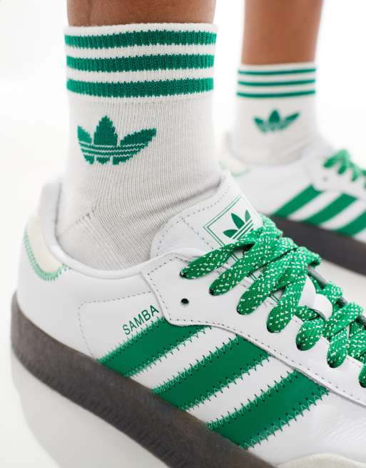 adidas Originals Sambae Sneakers bianche e verdi