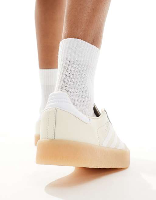 adidas Originals Sambae sneakers in beige and white with rubber sole ASOS