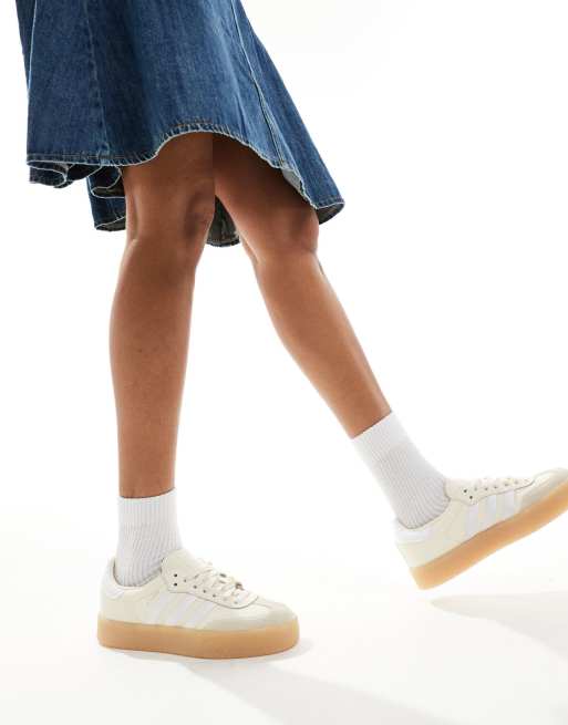 adidas Originals Sambae sneakers in beige and white with rubber sole | ASOS