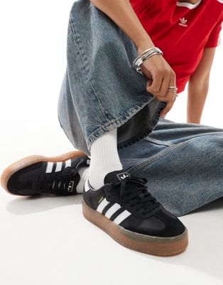 Adidas Originals Sambae Sneakers In Black And White